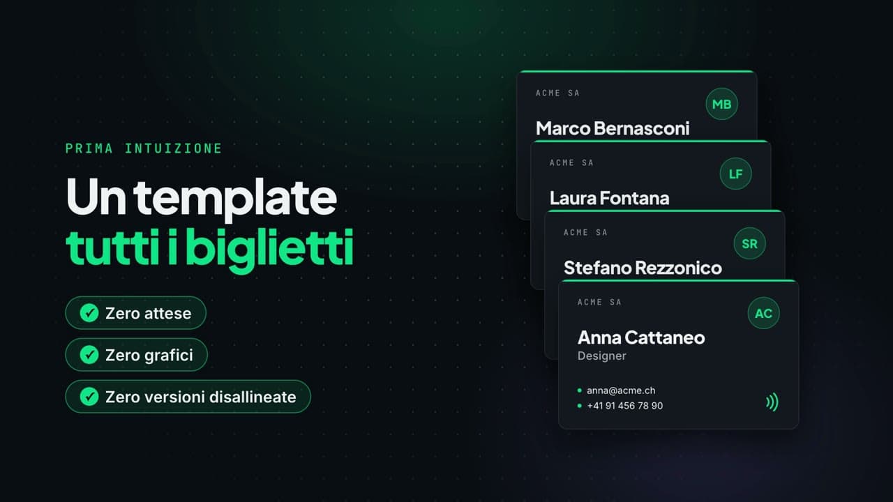 Un template per tutti i biglietti del team